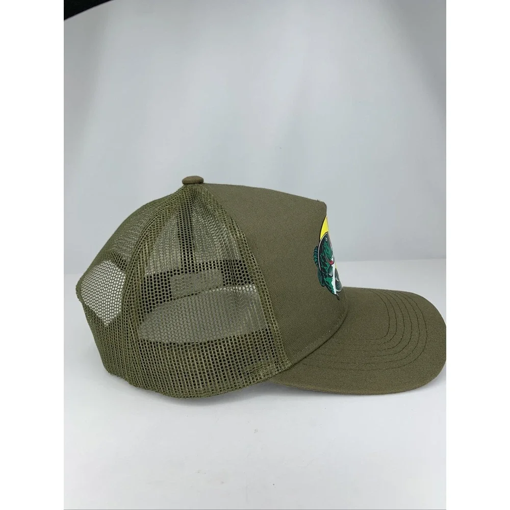 Bass Pro Shops Olive Hat Gone Fishing OSFM Adjustable Snapback Mesh Baseball Cap
